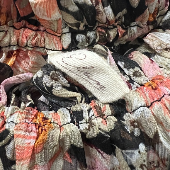 Elan Floral Semi Sheer Top in Black, Medium - Picture 3 of 4